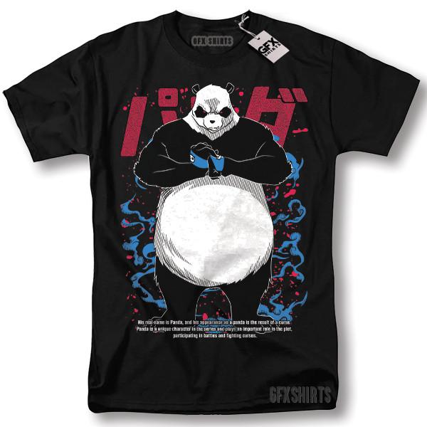Jujutsu Kaisen Panda Shirt Gojo Satoru Anime Manga Graphic T-shirt M