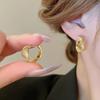 CAOSHI Unique Twisted Hoop Earrings for Women Two Color Available Temperament Engagement Ceremony Accessories Fashion Jewelry