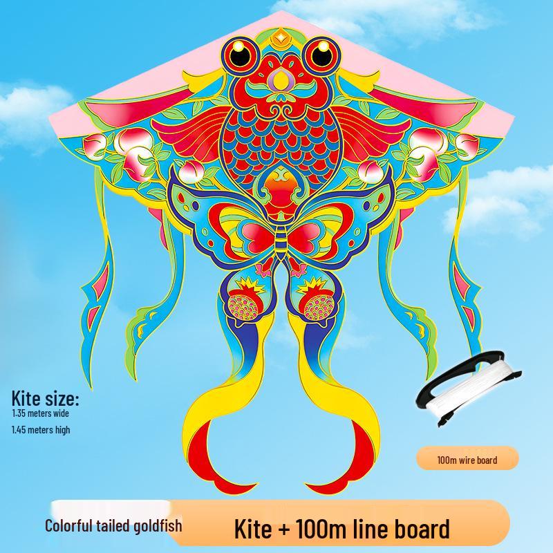 2026 Ancient-Style Goldfish Kite: Easy-Fly, Colorful Tail - Perfect for Kids, Adults, Light Breezes & Decorative Photography