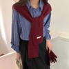 Korean Style Knitted Shawl Knotted False Collar Shoulder Wrap Warm Neck Guard Scarve  Ladies