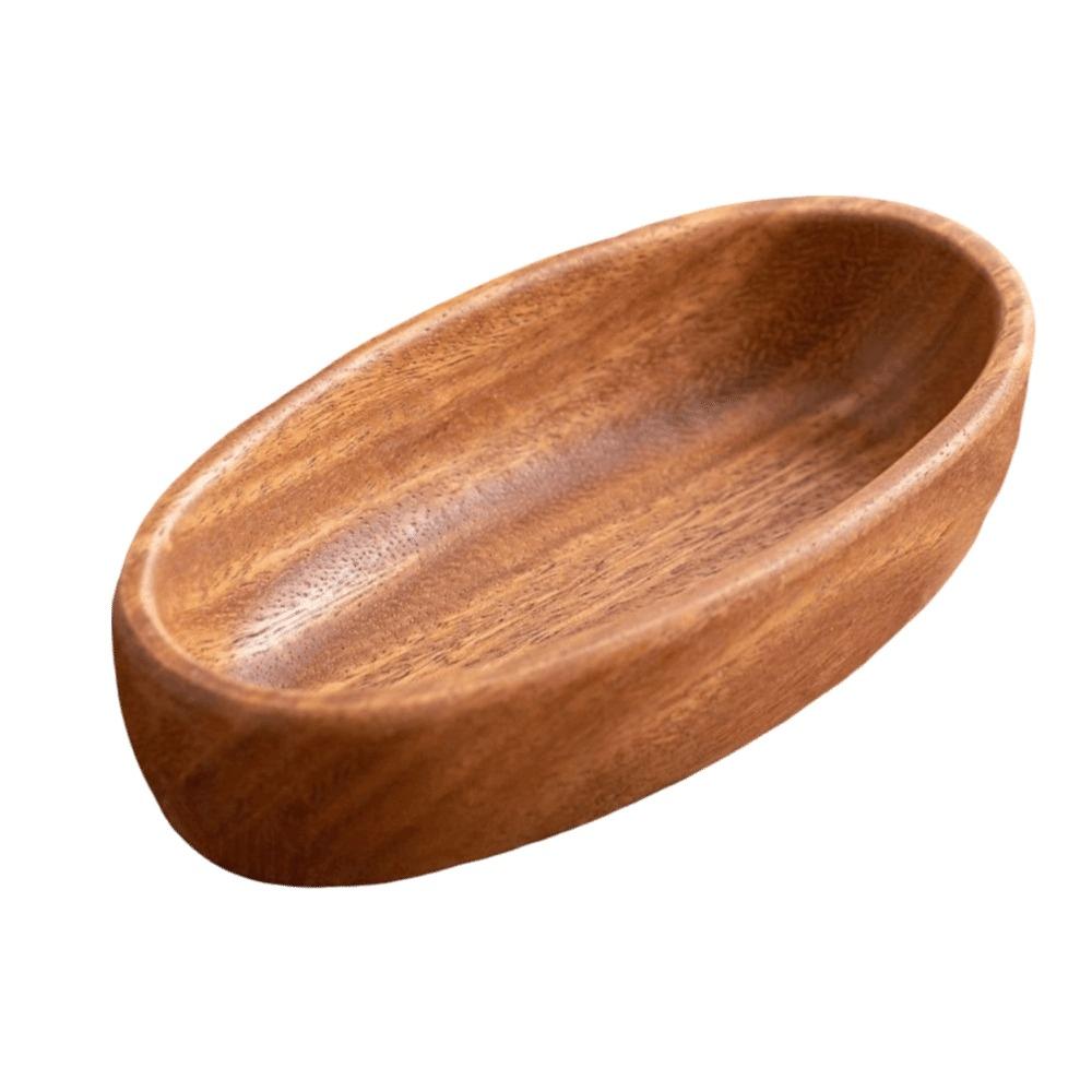 Auslaufsichere Holzschale Japanischer Stil Hoher Fuß Dessertteller Multifunktionale Obstschale Dessert