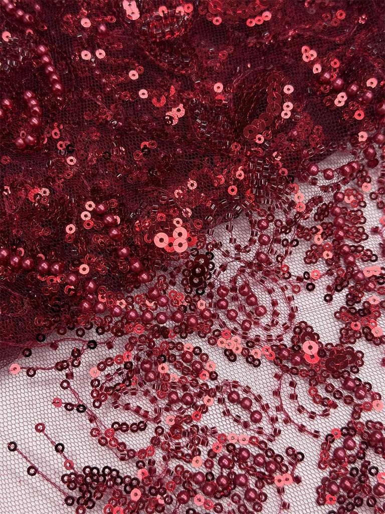 Luxury Hight Quality Nigeria Sequins Net Embroidery Lace Fabric African Mesh Lace Fabric 2025 French Tulle Lac For Women Wedding