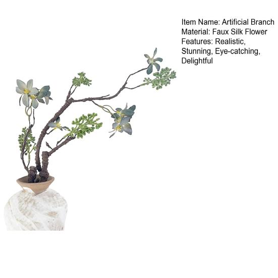 31 Inch Bendable Artificial Tree Branches Realistic Faux Vines Twigs with Flowers And Berries for Vase DIY Home Office Wedding Party Decor