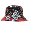 Pot Hat Spring And Summer Rose Skull Print Double-Sided Bucket Hat Women'S Outdoor Travel Sun Hat