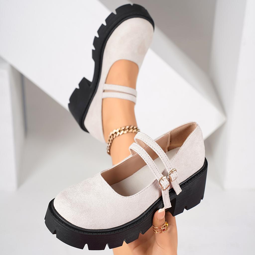 Outdoor Women High Heels Shoes Platform New Spring Summer Shallow Pumps Mouth Buckle Round Head Shoes for Women Mary Jane Shoes