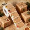 Festive Name Stickers 500Pcs/Roll Christmas Gift Tags Cartoon Santa Snowman Reindeer Tree to And from Claus Adhesive DIY Present Box Greeting