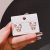 S Silver Needle Small Butterfly Stud Earrings Femininity Niche Design Diamond Earrings Earrings