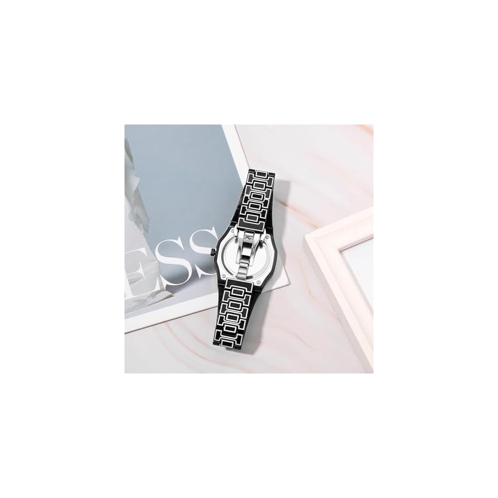 Men's Analog Quartz Watch Octagonal Design Waterproof Resin Strap Fashion Accessory