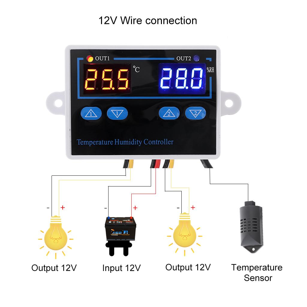 Temperature Humidity Controller with Temperature Humidity Sensor Digital Temperature Humidity Meter Egg Incubator 10A