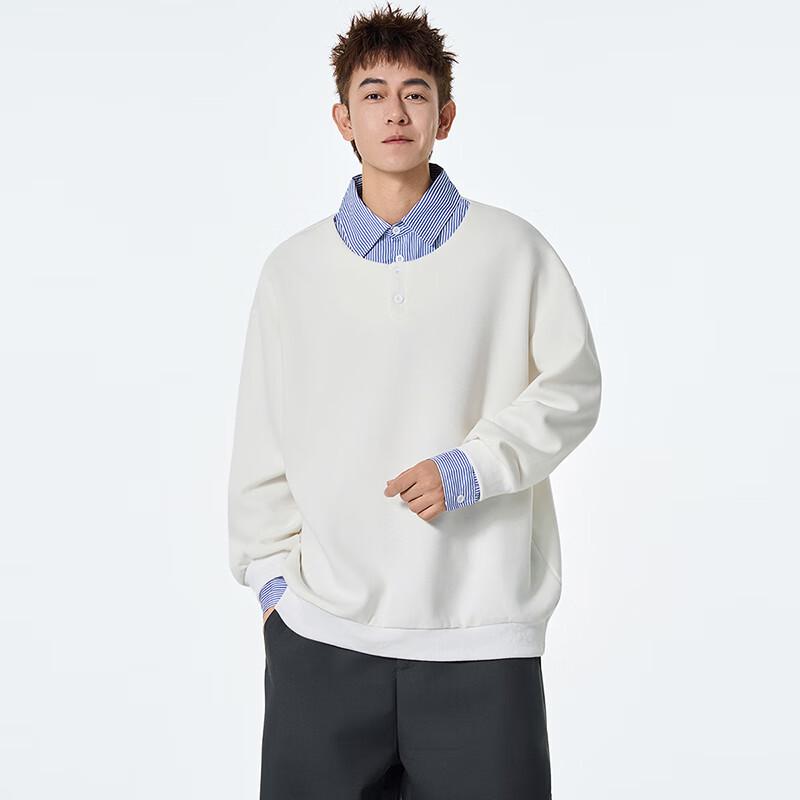 

TOM ADAM Men s Faux 2-Piece Polo Collar Sweatshirt 3XL