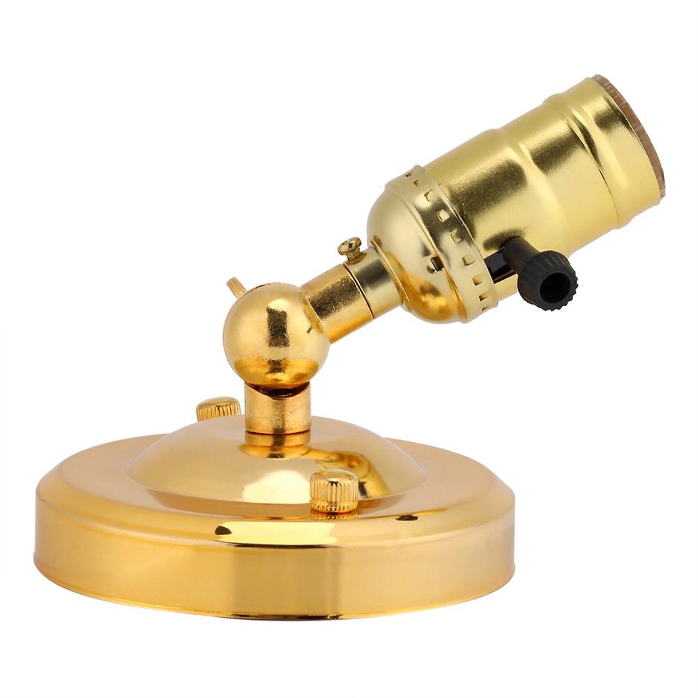 Vintage Light Holder E27 Wall Lamp with Switch for Home Use and Decoration 220V Gold