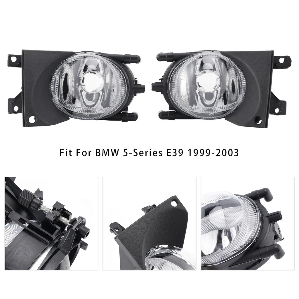 Pair Front Bumper Fog Light Without Bulbs For BMW E39 5-Series 1999-2003