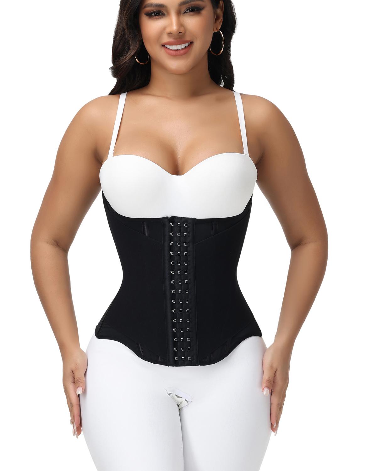 Shiningo Breathable Tummy Control Corset Waist Cincher with Hook and Eye Compression Shapewear for Women Xxs чёрный