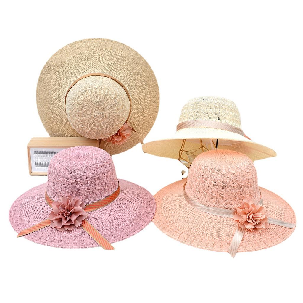 Nouveau chapeau de paille d'été pour femmes chapeau de plage Protection UV extérieure chapeau de soleil, Protection solaire et parasol