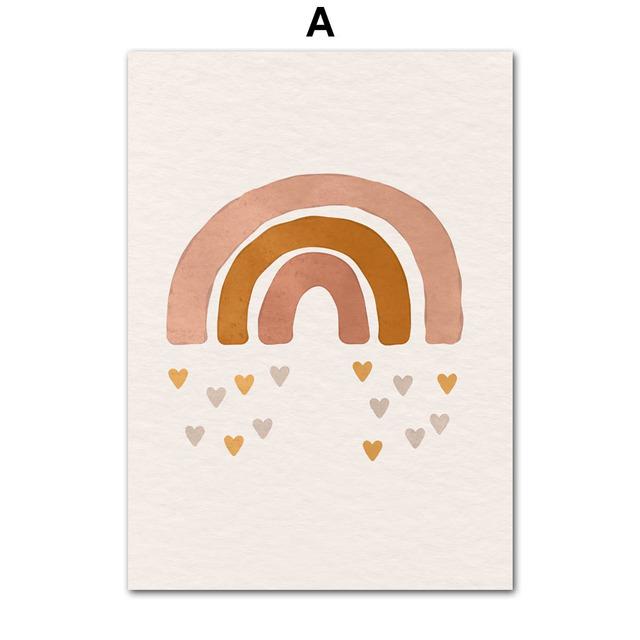 

Радуга, Луна, Облако, Звезда, Слон, Бохо, мультяшные постеры и принты, холст, настенное украшение, картины для дома, детская гостиная 21*30cm