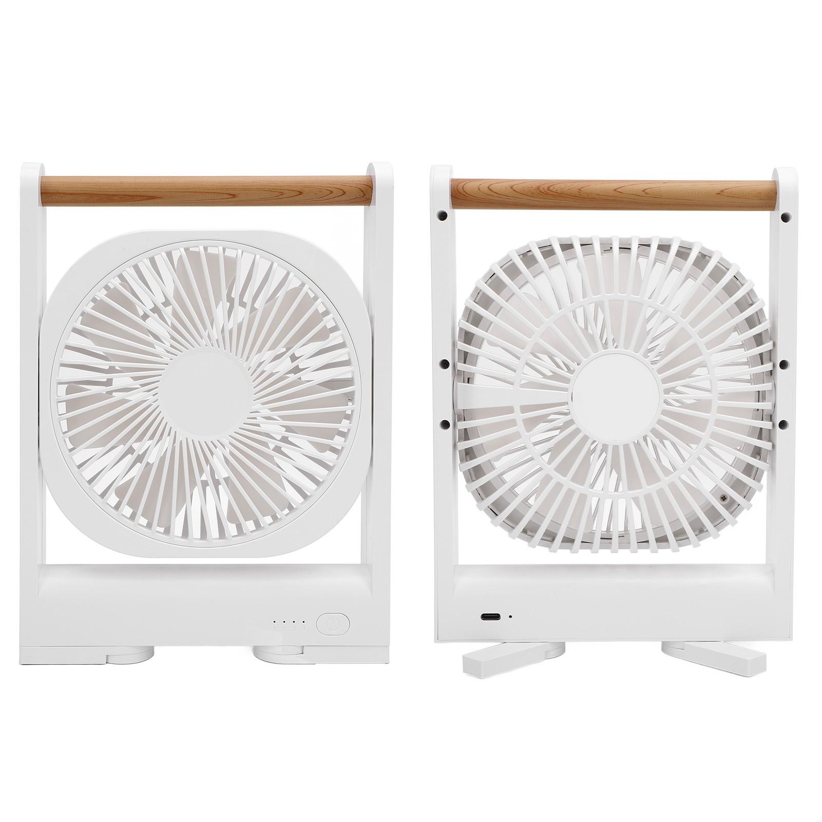 

Magnetic Desk Fan 4 Speeds Quiet Rechargeable Portable Table Fan with Handle for Travel
