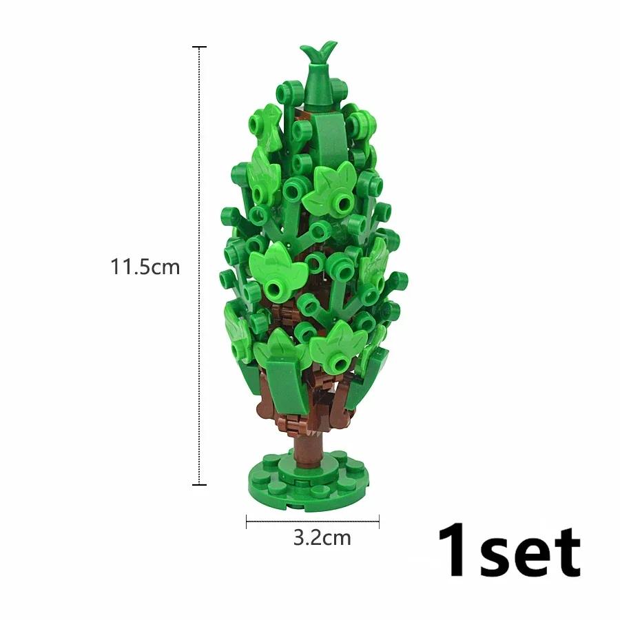 

MOC City Plant Tree Assemble Bricks Forest Green Tree Bushes Model Building Block Decorate Street Garden Plants Particle Kid Toy