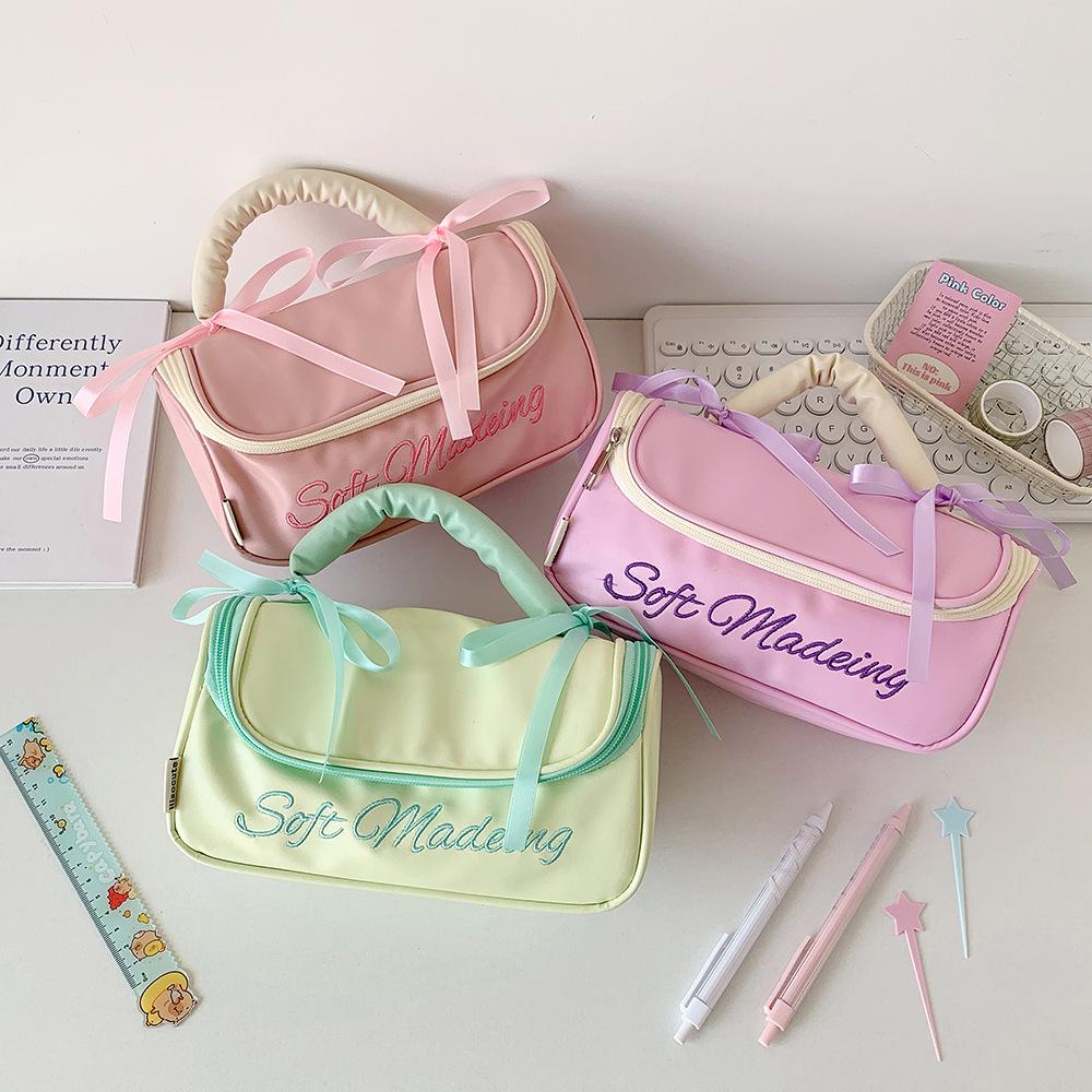 Desktop-Aufbewahrung Schleife Schreibwarentasche Schleife Koreanischer Stil Federmäppchen Schleife Stiftetasche Büro