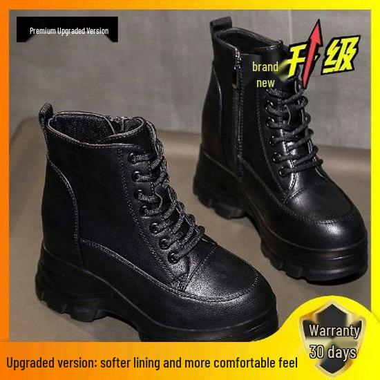 Thick-Sole Martin Boots for Women: Stylish, Height-Boosting Ankle Shoes for Autumn & Winter (Men's Size Available)