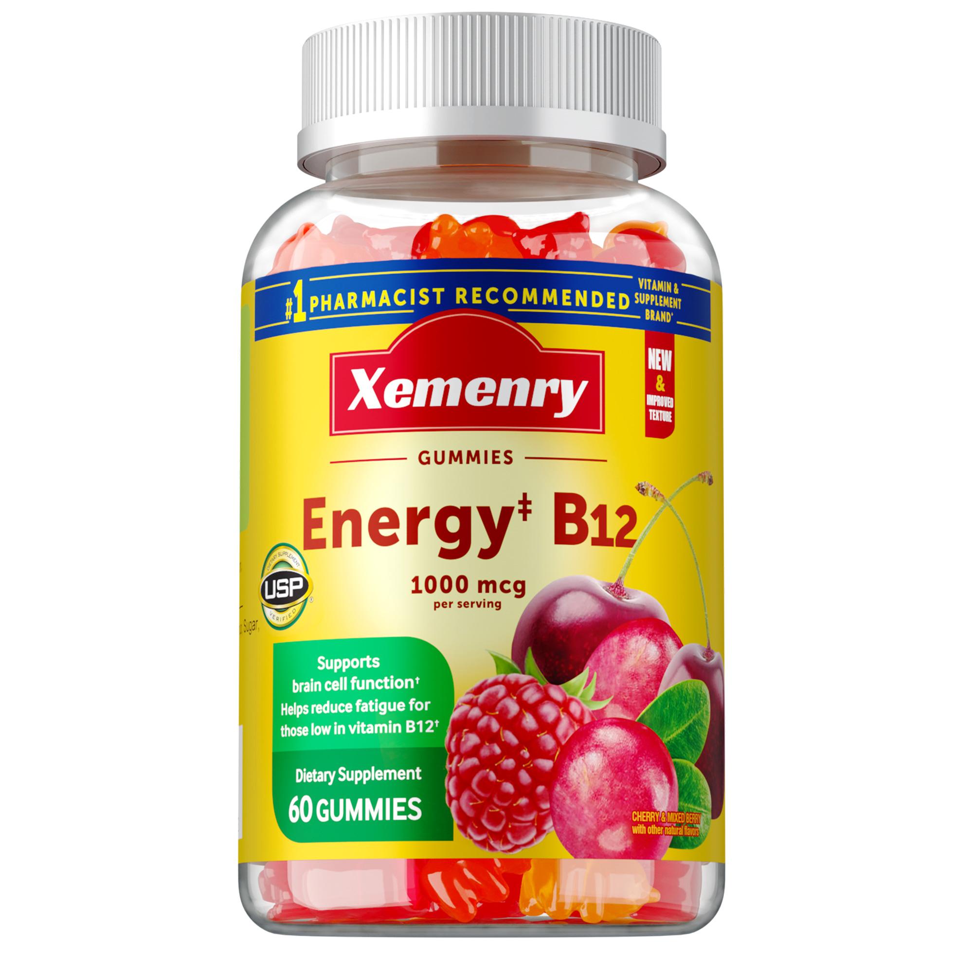 

Pure Vitamin B12 Extract Gummies, 1000 micrograms per gummy, 100 gummy per pack, suitable for adults, non-GMO. 120