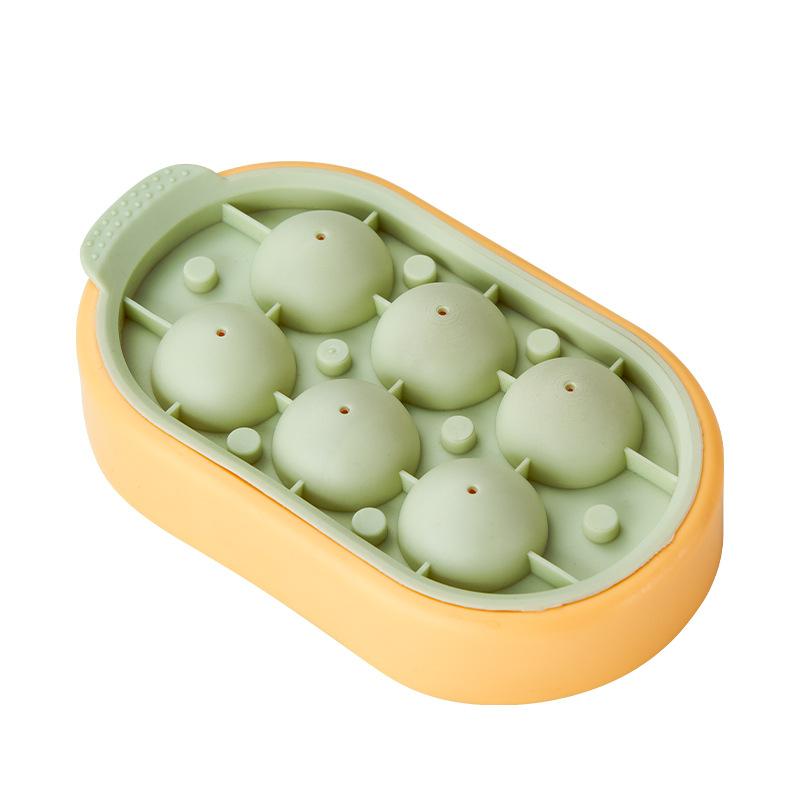 Küche Silikon Ice Cube Tray 6 Loch Ice Ball Form Mit Deckel Cocktails Whiskey Ice Ball Maker Küche Utensilien Kalt trinken Party