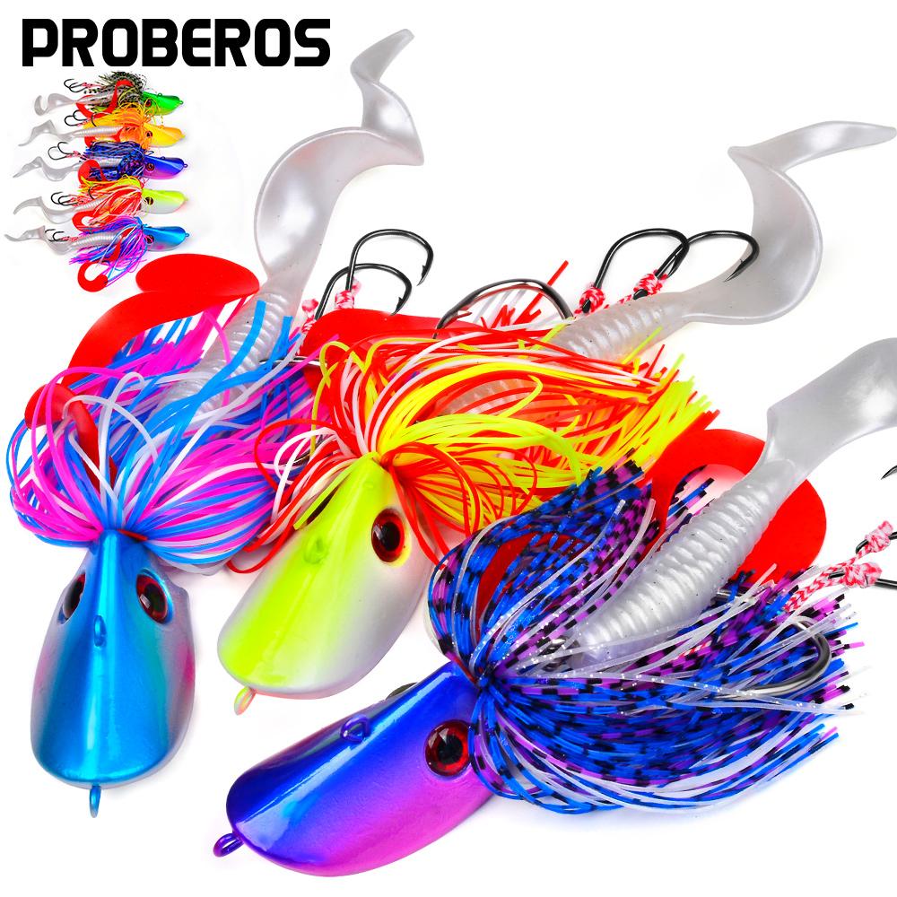 Proberos 1pc Premium Jigging Head Bait with Soft Worm Set: Weighted Fishing Hooks for Pro Anglers - Durable