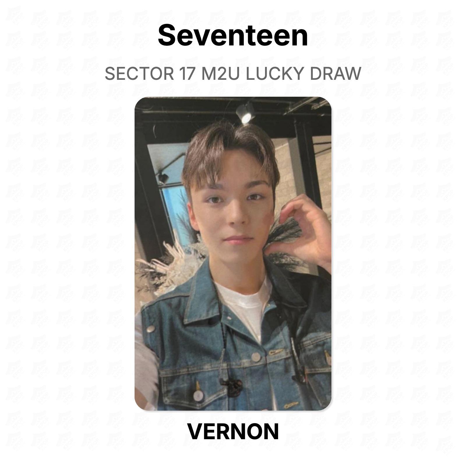 Seventeen SECTOR 17 M2U Счастливый розыгрыш Официальная фотокарточка VERNON 02 gray