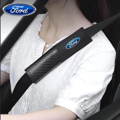 Car Sticker Ford 1/2pcs Car Seat Belt Shoulder Cover Breathable Protection Pad For Ford Focus MK2 MK3 Ranger Fiesta S MAX Mustan