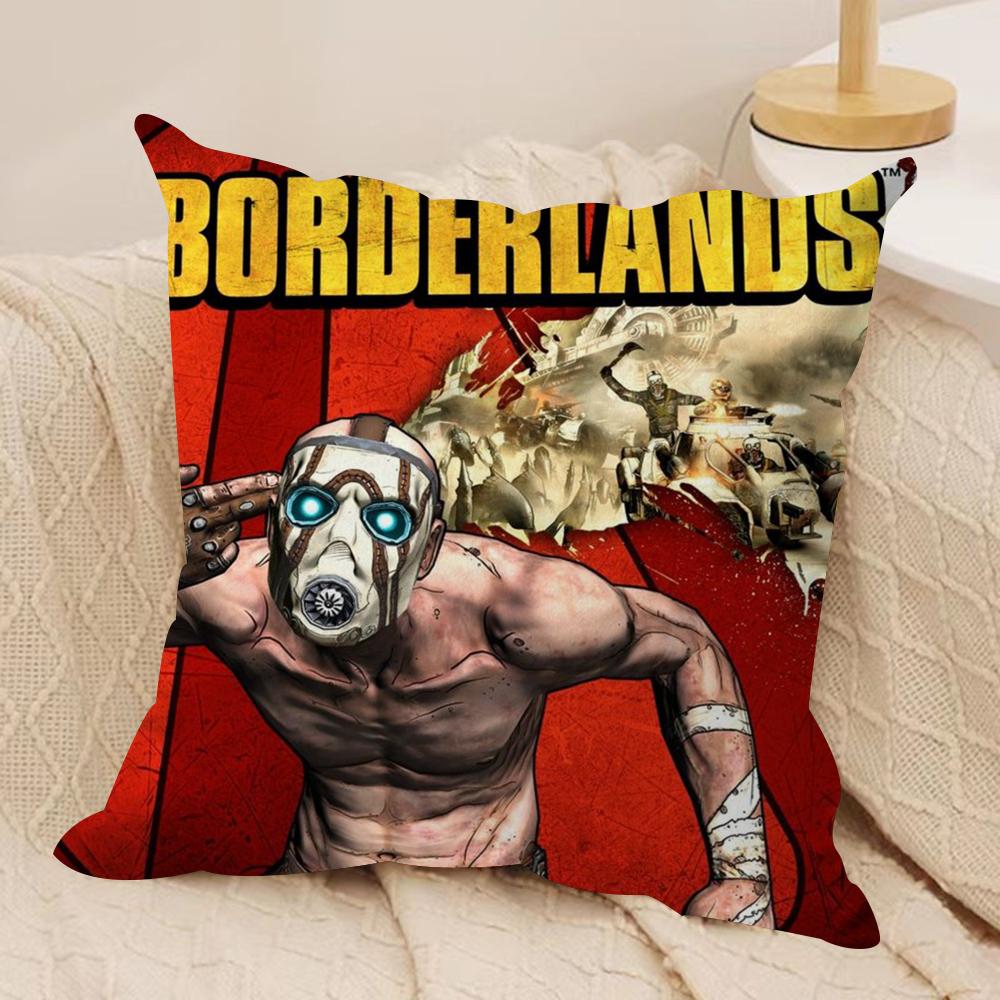 B-Borderlands Game Cushion Cover Soft Plush Fabric Double-Sided Printed Sofa Cushion Cover for All Seasons Home Decor Gift