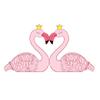 Pink Resin Flamingo Figure Wear King Queen Crown Home Ornament Wedding Gift