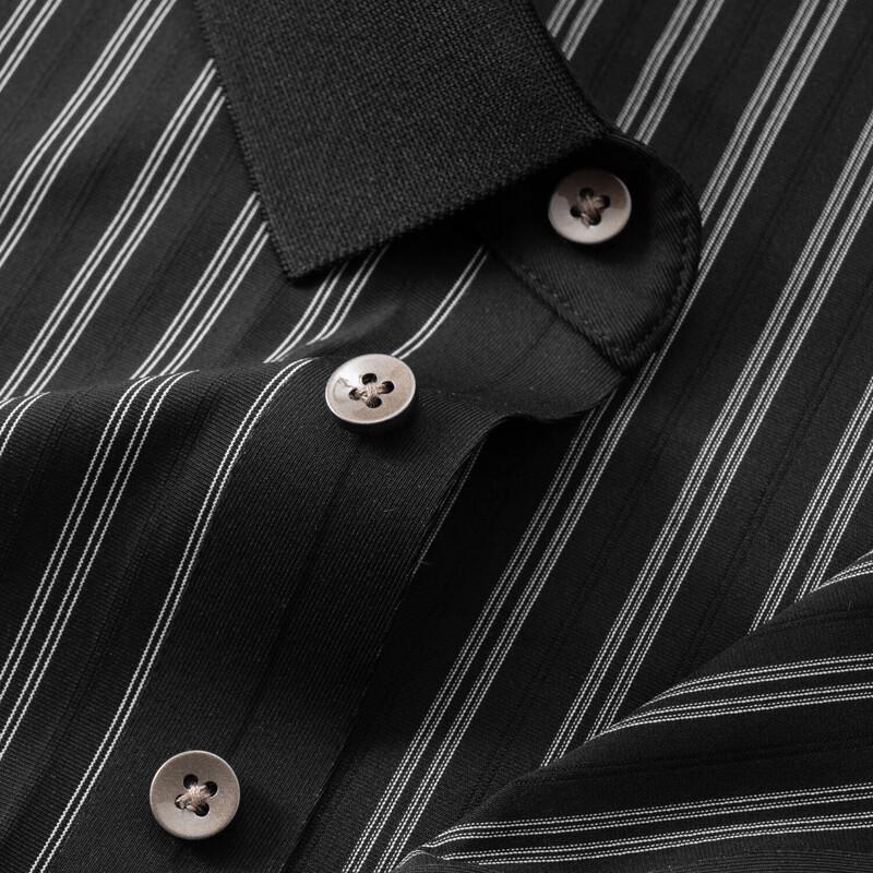 Camisa Polo Rayada de Seda Helada para Hombre de Tallas Grandes