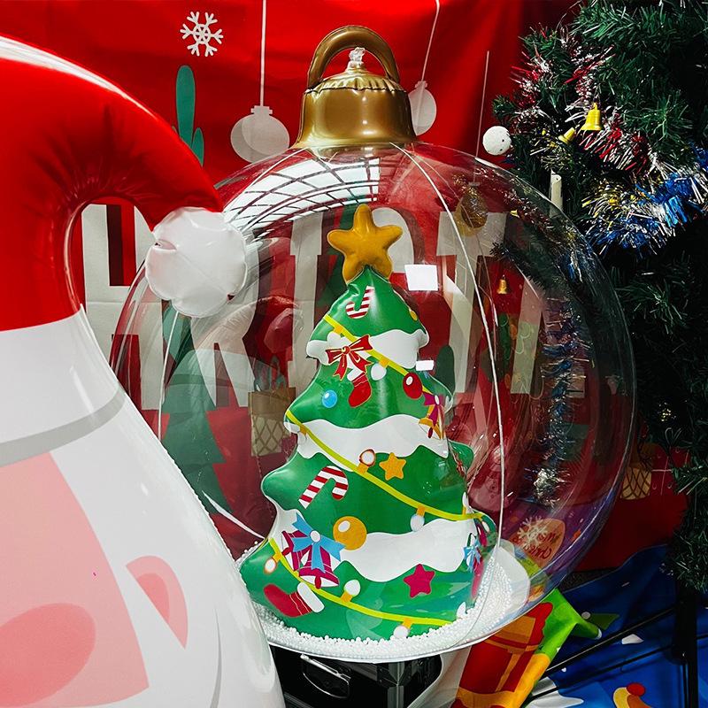 LED Inflatable Christmas Decoration Ball - Lighted Yard Balloon Atmosphere Light PVC