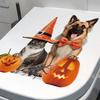 Toilet Sticker Pumpkin Spider Witch Hat Bowknot Removable Self-adhesive Waterproof PVC Bathroom Wall Art