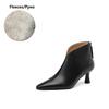 Fashion NEW Autumn Women Boots Pointed Toe Thin Heel Shoes Genuine Leather Shoes Women High Heel Modern Boots Daily Shoes Zipper Boots