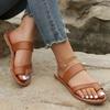 Neue Sommer Unifarbene Flache Damensandalen Beliebte Offene Zehenpartie Outdoor Damen Hausschuhe Lässige Strand Damenschuhe Übergröße Slides