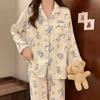 Cartoon Kleine Katze Kleiner Hai Damen Pyjama Lustig Niedlich Lässig Zuhause Schlafbekleidung Frühling Neu Milchseide Pyjama
