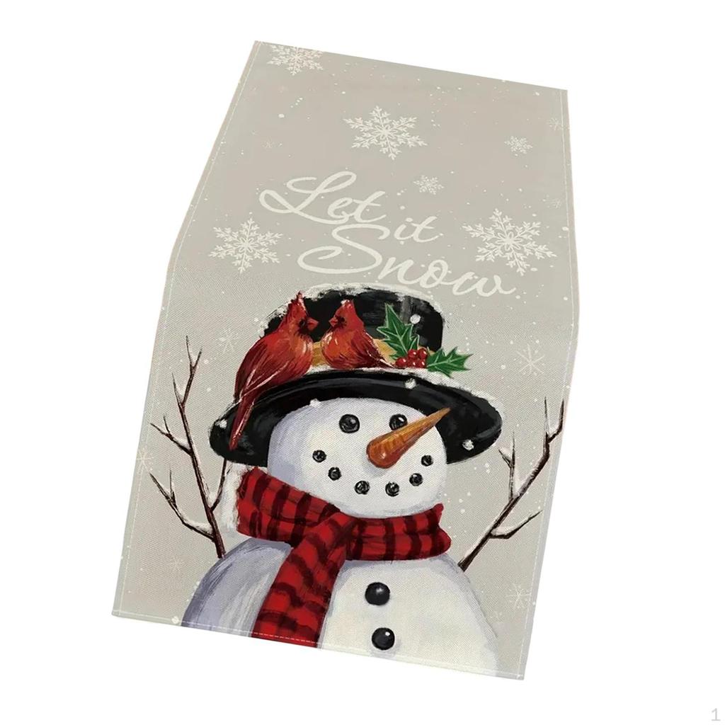 Christmas Snowflake Table Runner, Let It Snow Tablecloth, Fashion 12x71 Inch Kitchen/Dining