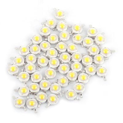 50pcs LED 1W Diode White Light 110-120 Lumens High Power Two-electrode Valve Beads