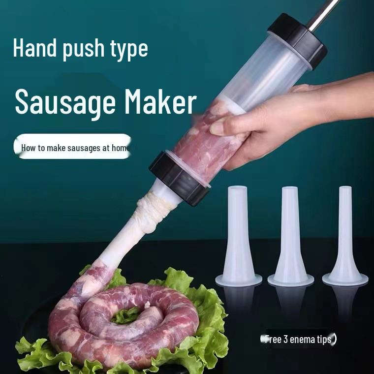 Manual Plastic Enema and Sausage Making Hand-Push Kitchen Tool