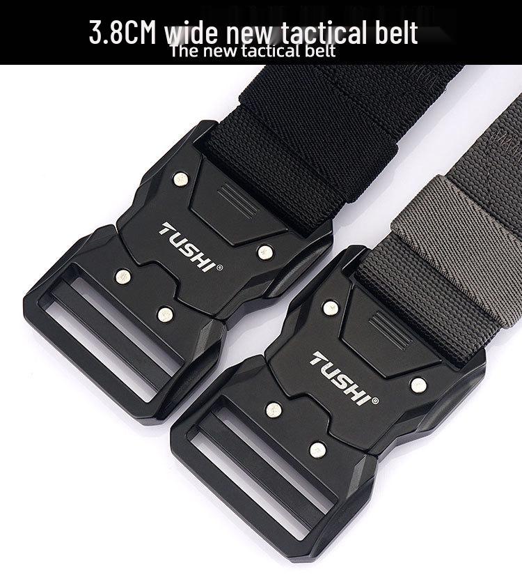Men's Tactical Quick Release Elastic Stretch Belt for Casual Workwear and Outdoor Training