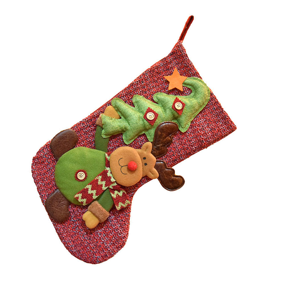 

1Pcs Christmas Stocking Gift Bag Premium Non-Woven Fabric Sock Pouch Festive Home Decor Wall Kitchen Xmas Hanging Ornament other