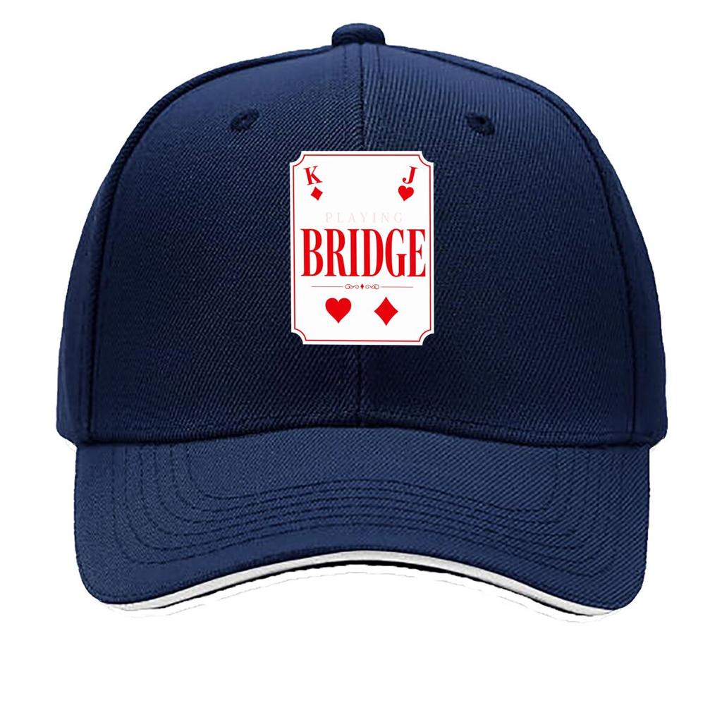 Playing Bridge Card Game Typography Hip Hop hat Fashion Outdoor Sports Sandwich Baseball Cap