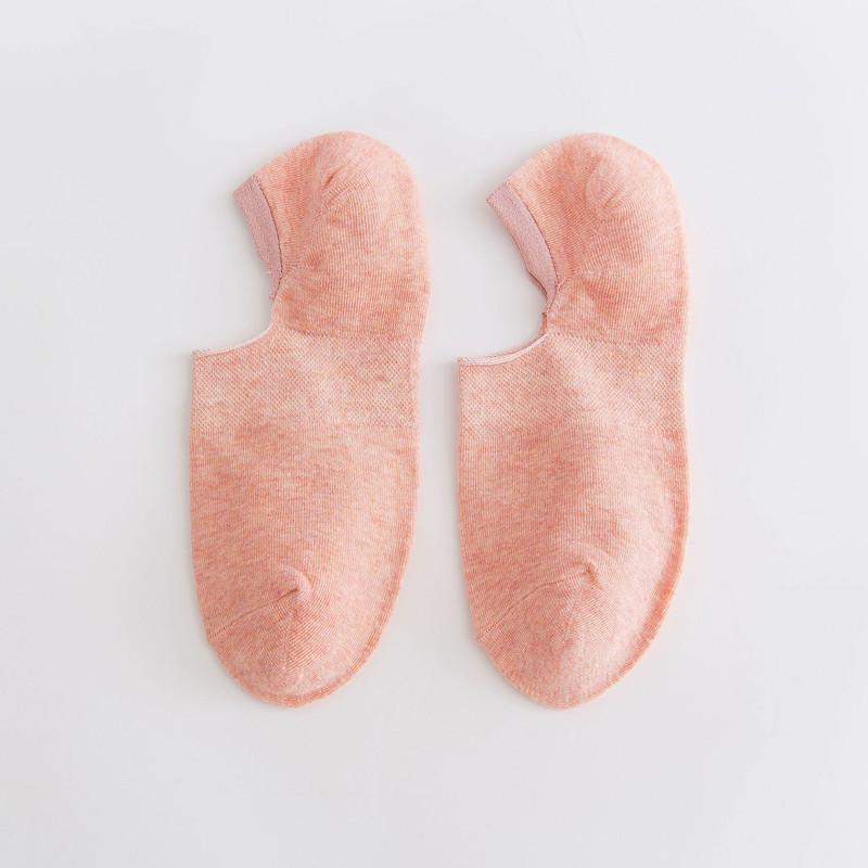 5 Pairs of Female Spring and Summer Thin Pure Color Cute Not To Drop with Shallow Mouth Invisible Socks