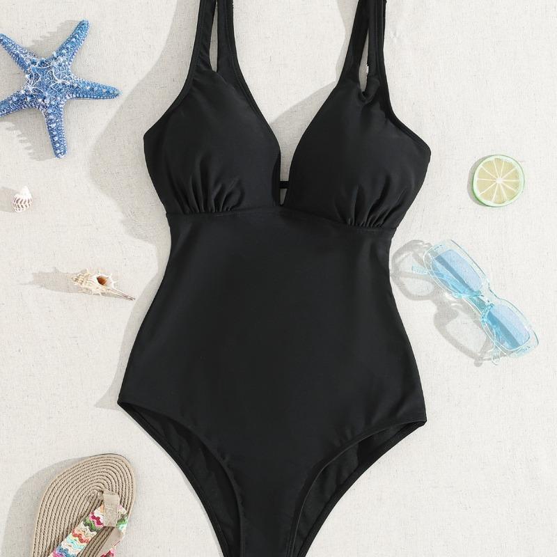 New Sexy Backless One-piece Swimsuit Women's Sexy V-neck Lace-up Waist Slim-fit One-piece Swimsuit