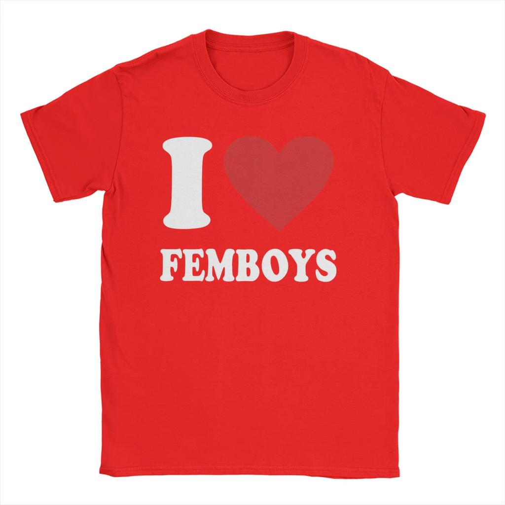 Fun Hot Selling I Love Fembos Printed Pattern  Highquality Mens Cotton Short Sleeved Round Neck Tshirt Casual Mens Top