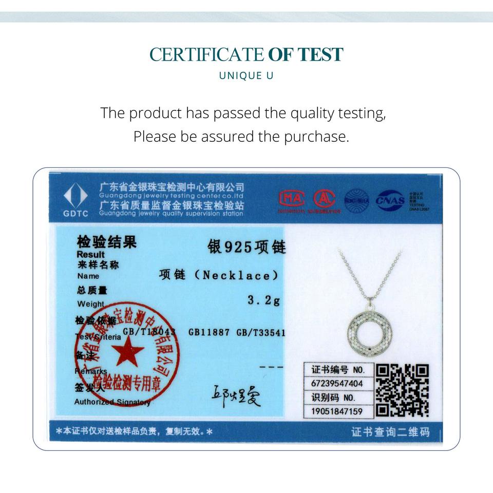 BAMOER 925 Sterling Silver Hollow Circle Pendant Necklace O-Shaped Beads Neck Chain for Women Valentine's Day Gift