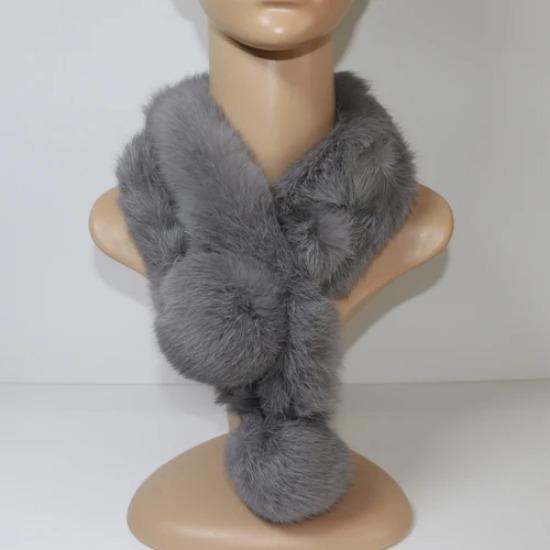 Hot Sale Women Winter Real Rabbit Fur Scarf Lady Warm Rabbit Fur Scarves Knit Natural Real Rabbit Fur Ring Casual Muffler