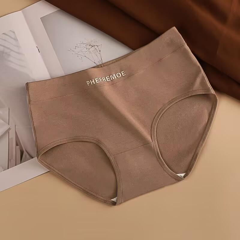 Damen-Bikini-Unterwäsche aus Baumwolle, atmungsaktiv, nahtlos, bequem, Sport-Slip