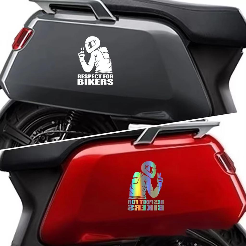 Motorcycle Reflector Sticker Decal Reflective Sticker Motorcycle Car Respect for Bikers Vinyl 3D Sticker