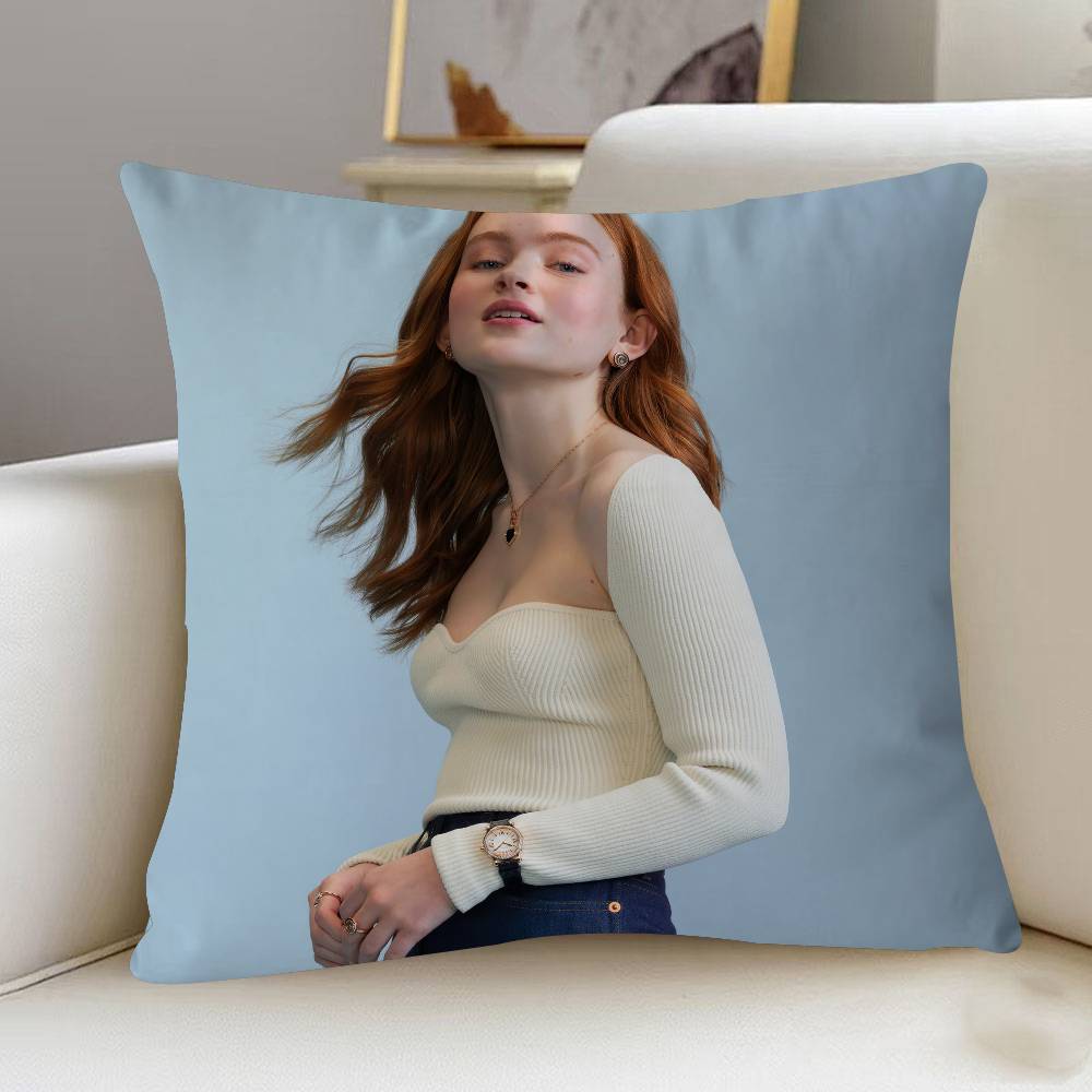 

S-Sadie Sink Actor Pillow Cover For Bedroom Room And Living Room Sofa Decorative Cushion Cover 12x12Inch